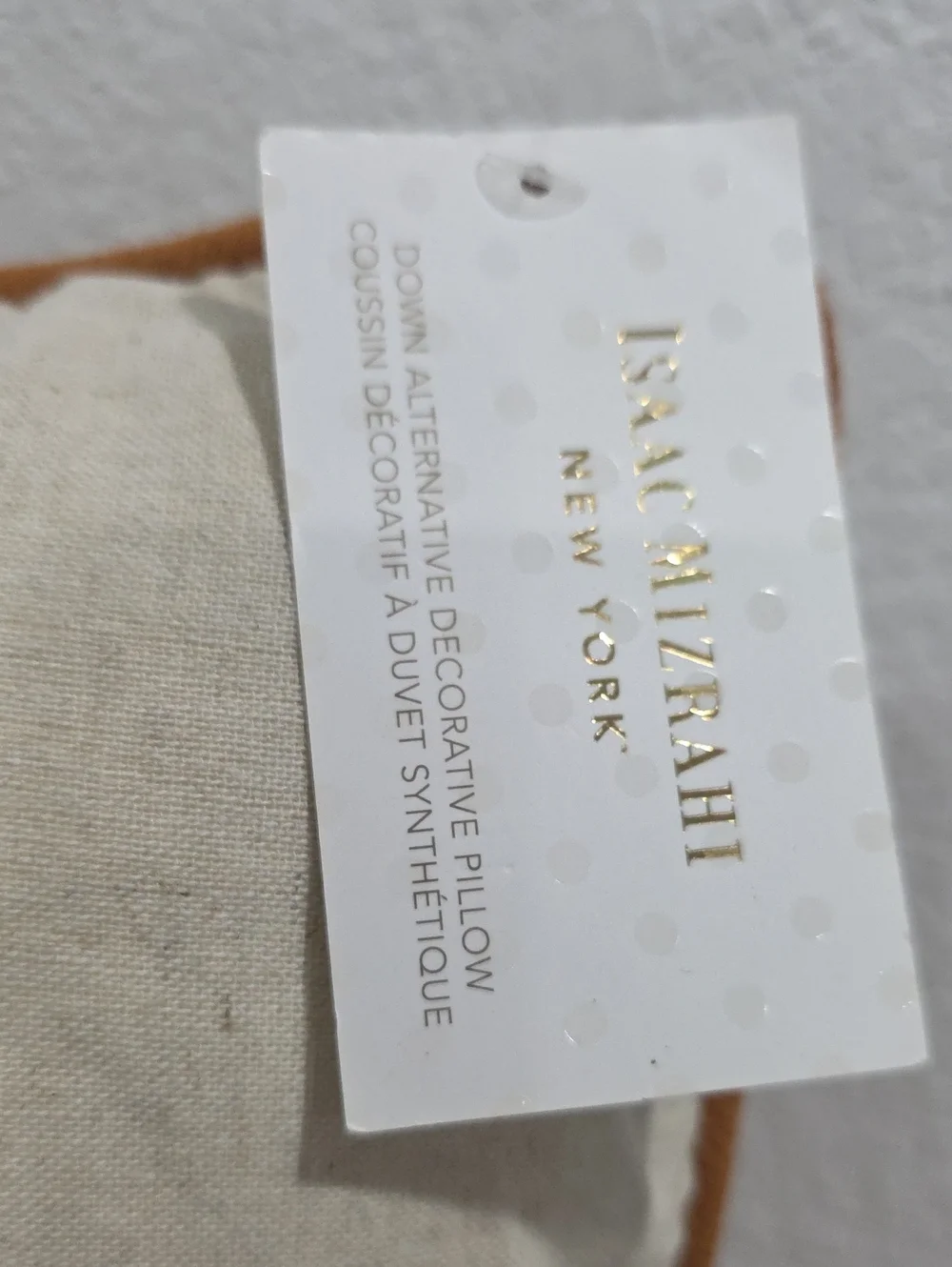 Isaac Mizrahi Cream Holiday Owl Pillow with Mustard Hat and Green Scarf